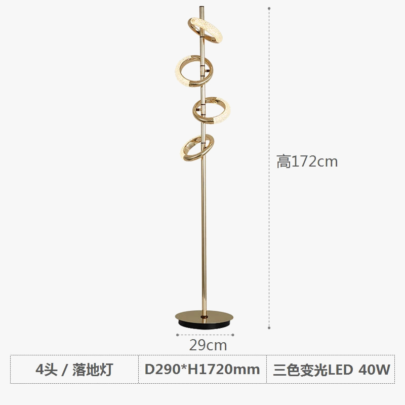 Modern LED Floor Lamp in Iron and Acrylic for Interior Decor