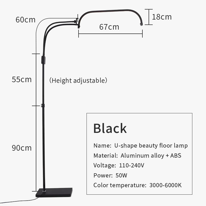 Adjustable LED Floor Lamp for Beauty and Aesthetic Salon