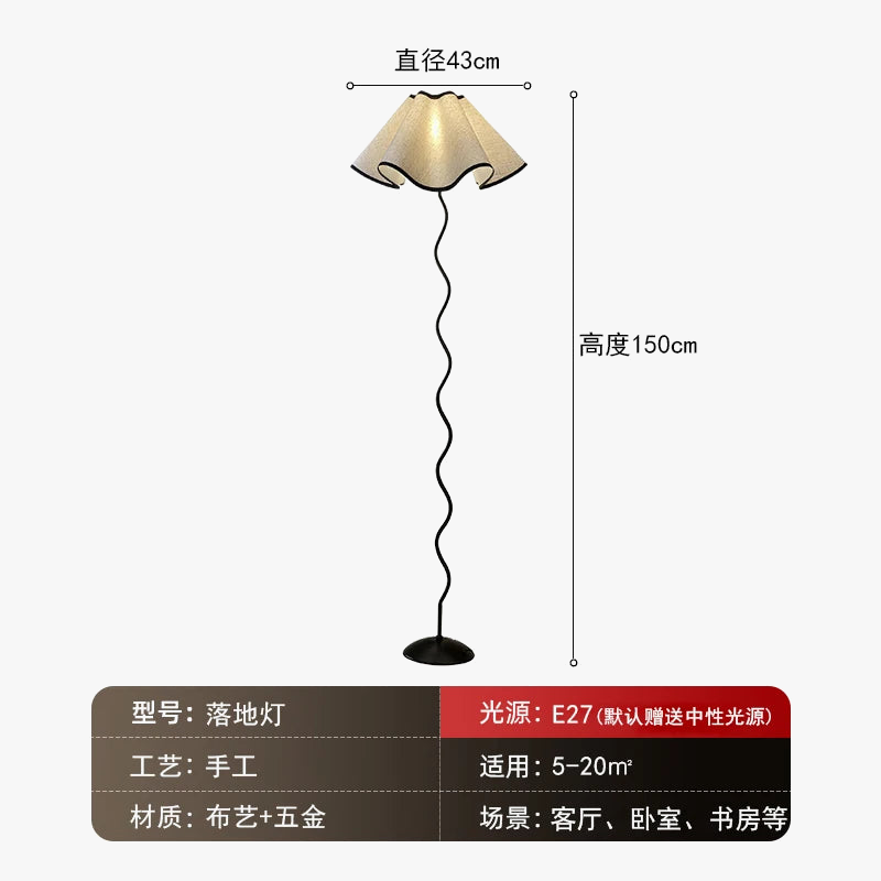 Modern Floral Fabric Floor Lamp