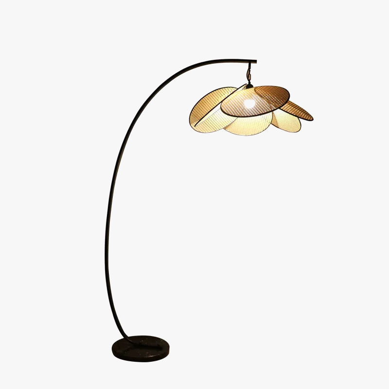 Retro Woven Rattan Floor Lamp - Chinese Design for Home Decor