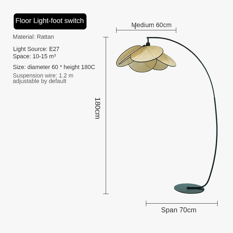 Retro Woven Rattan Floor Lamp - Chinese Design for Home Decor