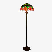 Tiffany Floor Lamp with Green Stained Glass Shade