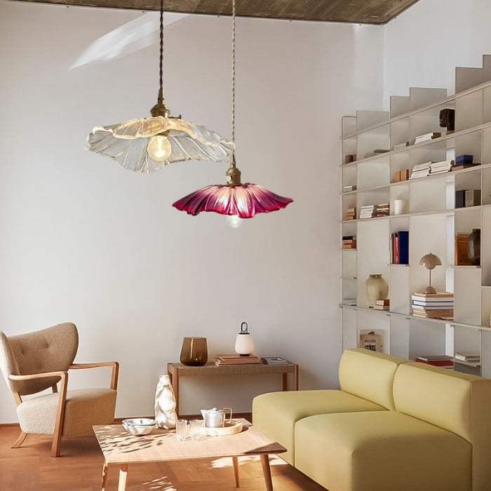 Minimalist Nordic Japanese Style Brass and Glass Pendant Light for Restaurant, Bedroom, Balcony, and Bar