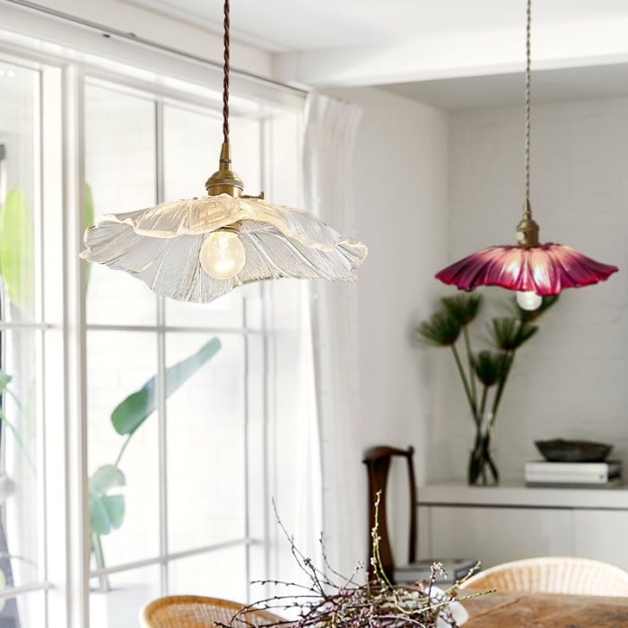 Minimalist Nordic Japanese Style Brass and Glass Pendant Light for Restaurant, Bedroom, Balcony, and Bar