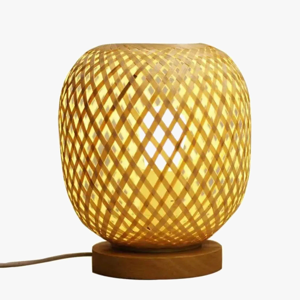 Vintage Bamboo Rattan Decorative Desk Lamp