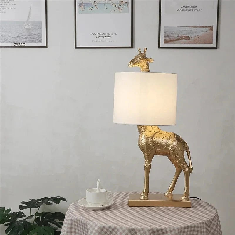 lampe de bureau design moderne girafe en résine éclairage créatif Norenza