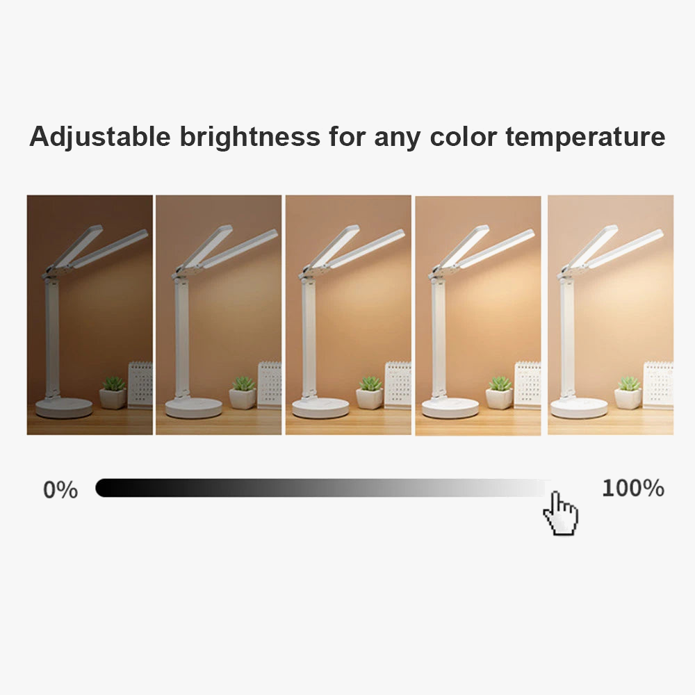 Adjustable Touch LED Desk Lamp with 3 Brightness Levels, USB Rechargeable, Eye Protection, Foldable Table Lamp for Bedroom and Reading