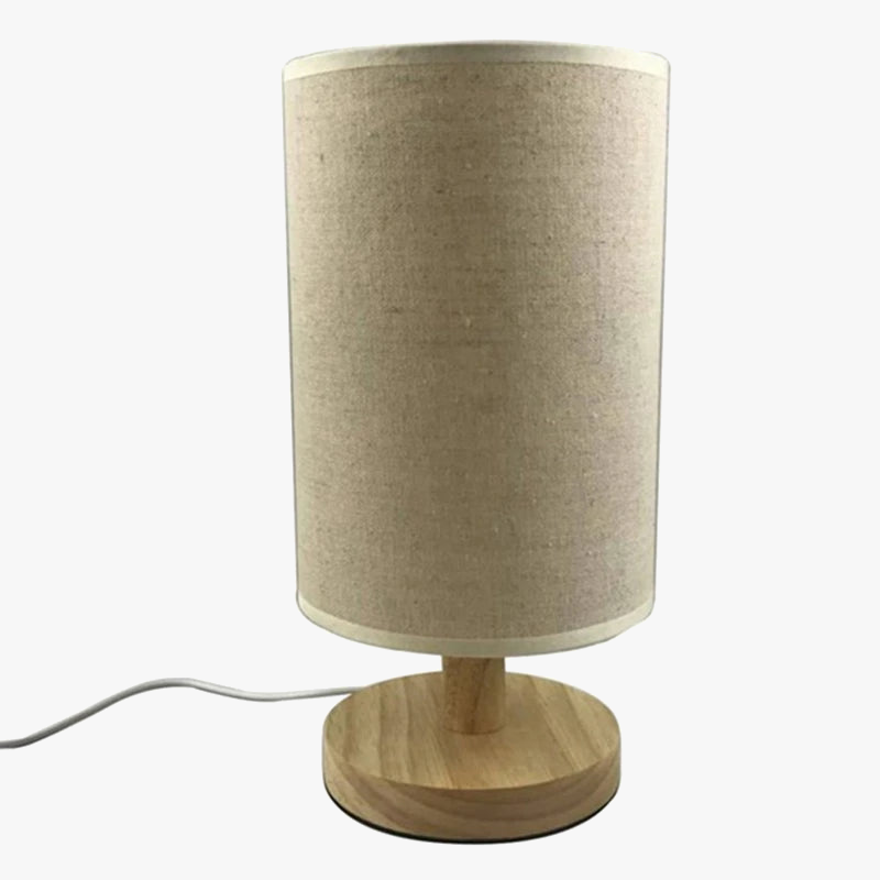 Modern Minimalist LED Desk Lamp with Fabric and Wood USB