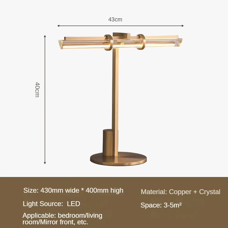lampe de bureau led moderne en cristal minimaliste pour lecture et travail