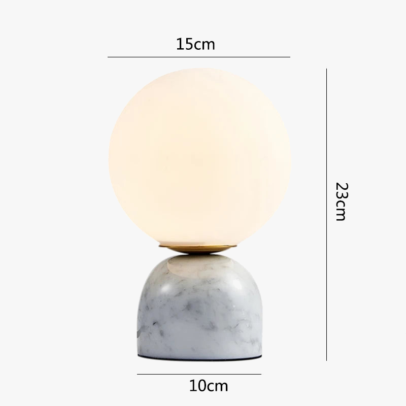 Modern Marble LED Desk Lamp with Glass Orb