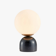 Modern Marble LED Desk Lamp with Glass Orb