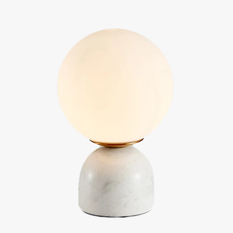 Modern Marble LED Desk Lamp with Glass Orb
