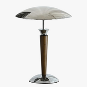 Nordic Wooden Desk Lamp with Chrome Shade