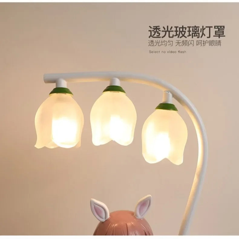Cute Cartoon Rabbit Princess Desk Lamp for Kids