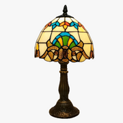 Antique Metal Tiffany Style Baroque Table Lamp