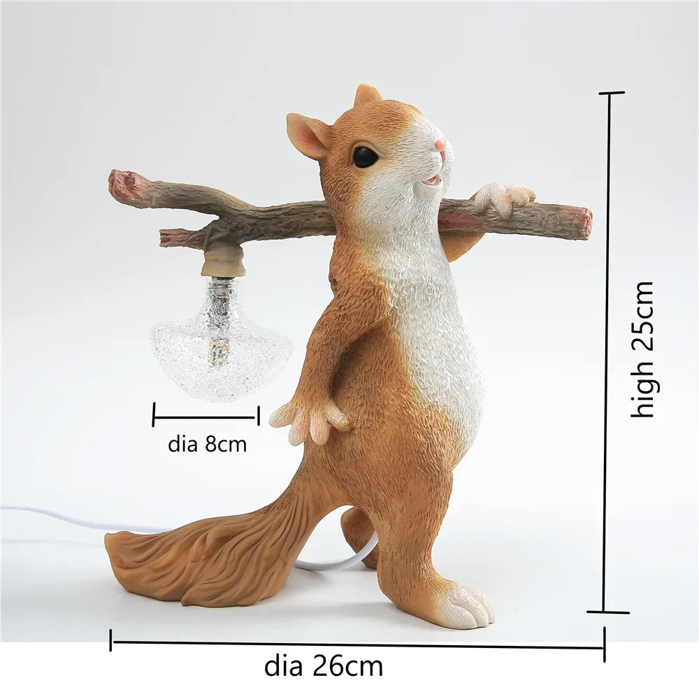 Smart Squirrel Mini Night Light - Decorative Bedside Lamp for Kids