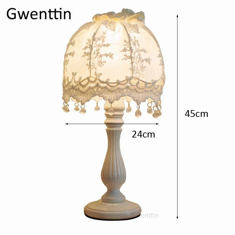 Korean Lace Bedside Lamp for Elegant Home Décor