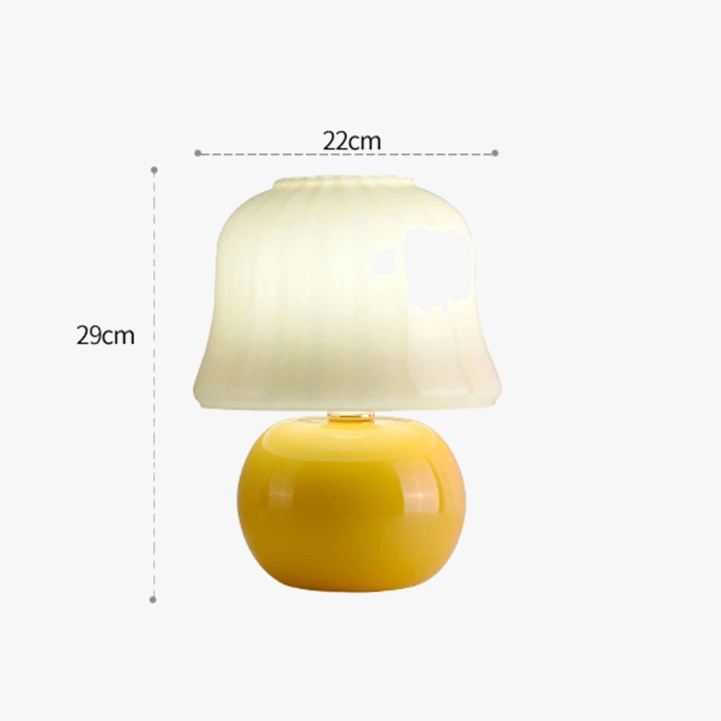 Handmade Glass Mushroom Nightstand Lamp for Cozy Décor