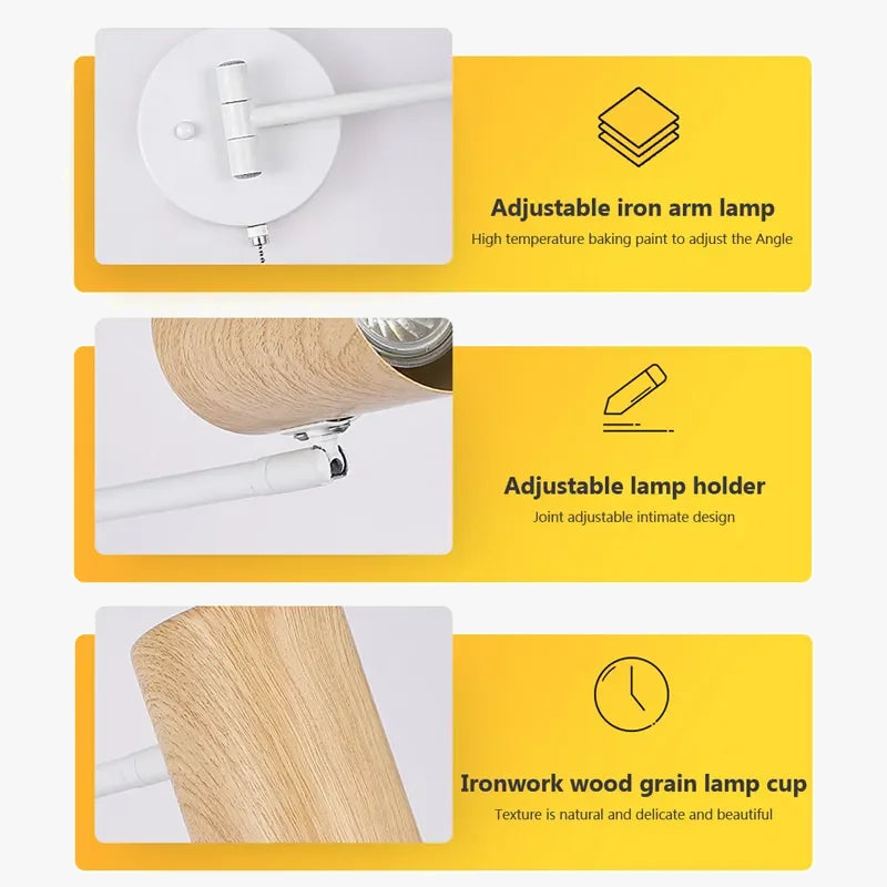 Adjustable Nordic Bedside Lamp for Reading and Study