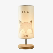 Wooden Nightstand (or Desk) Lamp with Animal Design for Kids