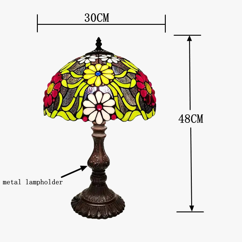 Vintage Tiffany Style Creative Glass Bedside Lamp