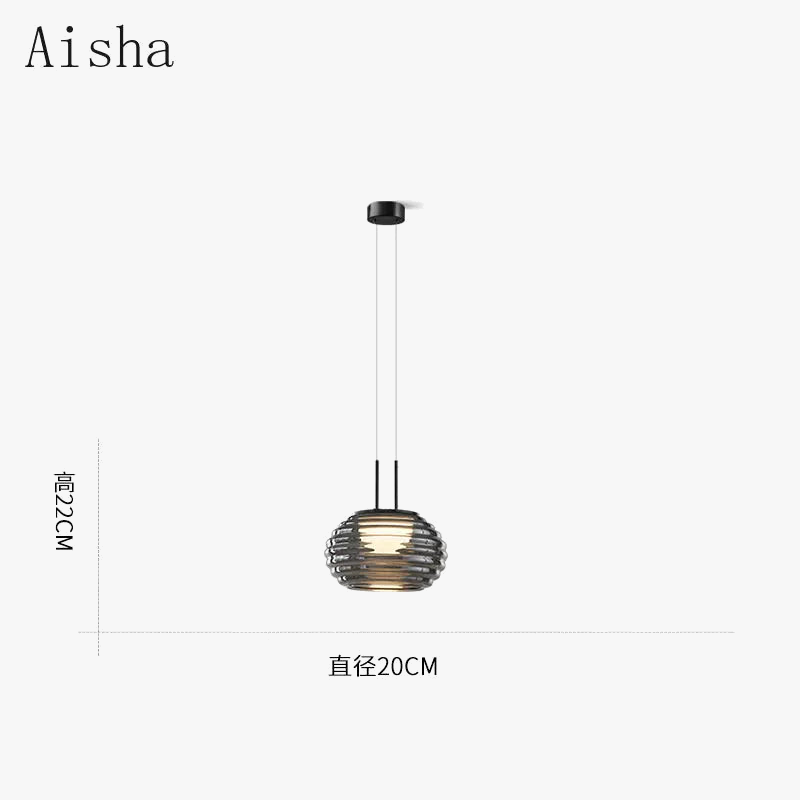 Modern Glass LED Hanging Nightstand Lamp
