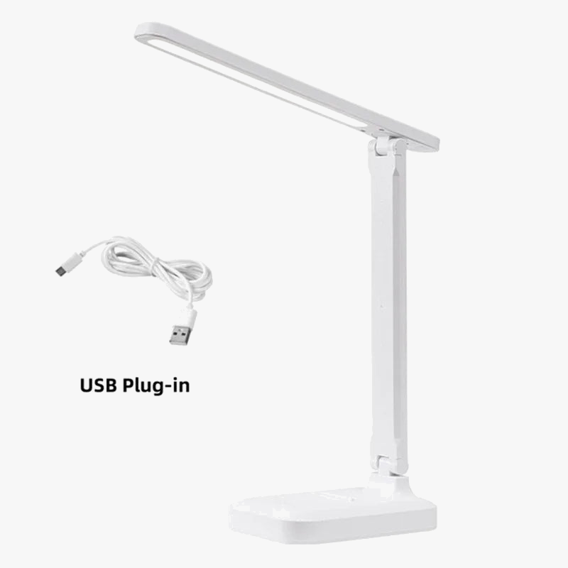 Foldable LED Desk Lamp - 3 Adjustable Brightness Levels, Touch Control, Eye Protection, USB Rechargeable Night Light
