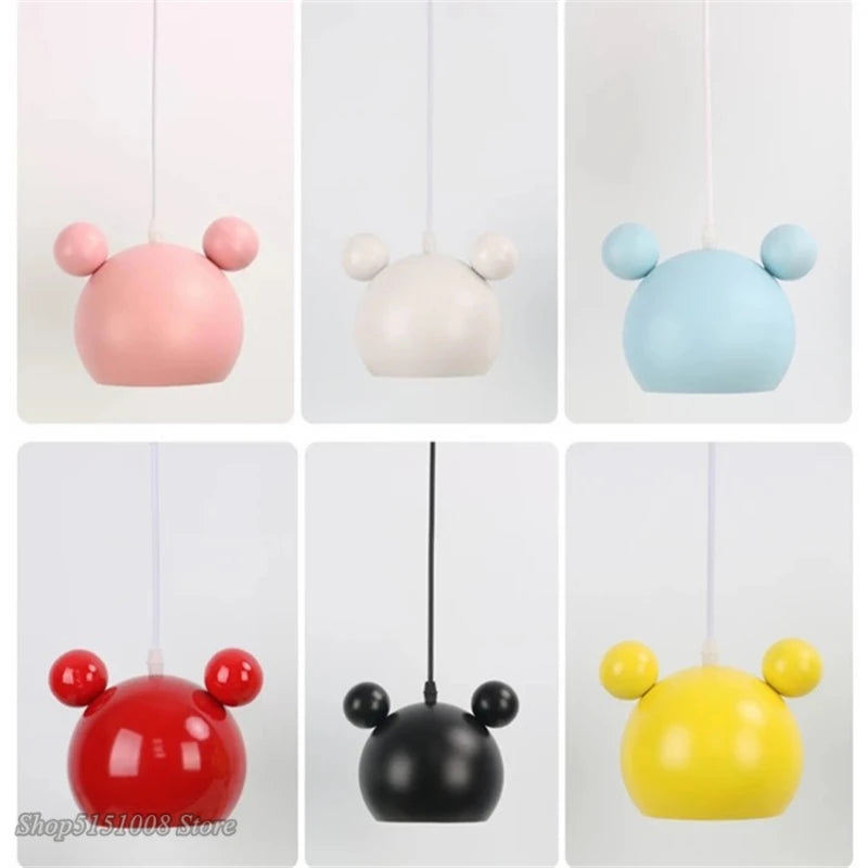 Metal LED Mickey Mouse Pendant Light Decor