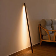 Nordic Black Walnut Ash Wall-Mounted Floor Lamp for Bedroom and Living Room LED Ambient Light