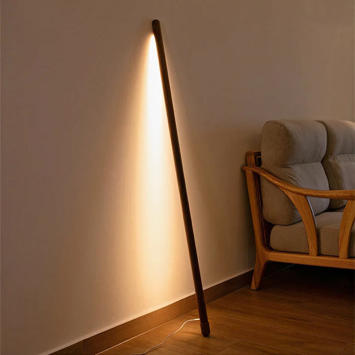 Nordic Black Walnut Ash Wall-Mounted Floor Lamp for Bedroom and Living Room LED Ambient Light