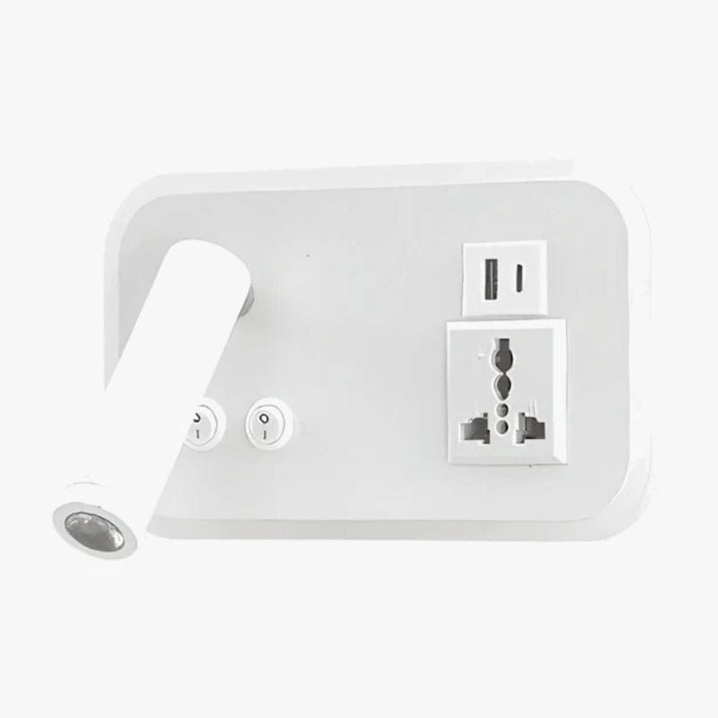 LED Bedside Wall Lamp with USB Port and Adjustable Reading Light White / Left Norenza