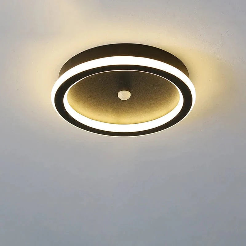 LED Ceiling Light with PIR Motion Sensor Black Norenza