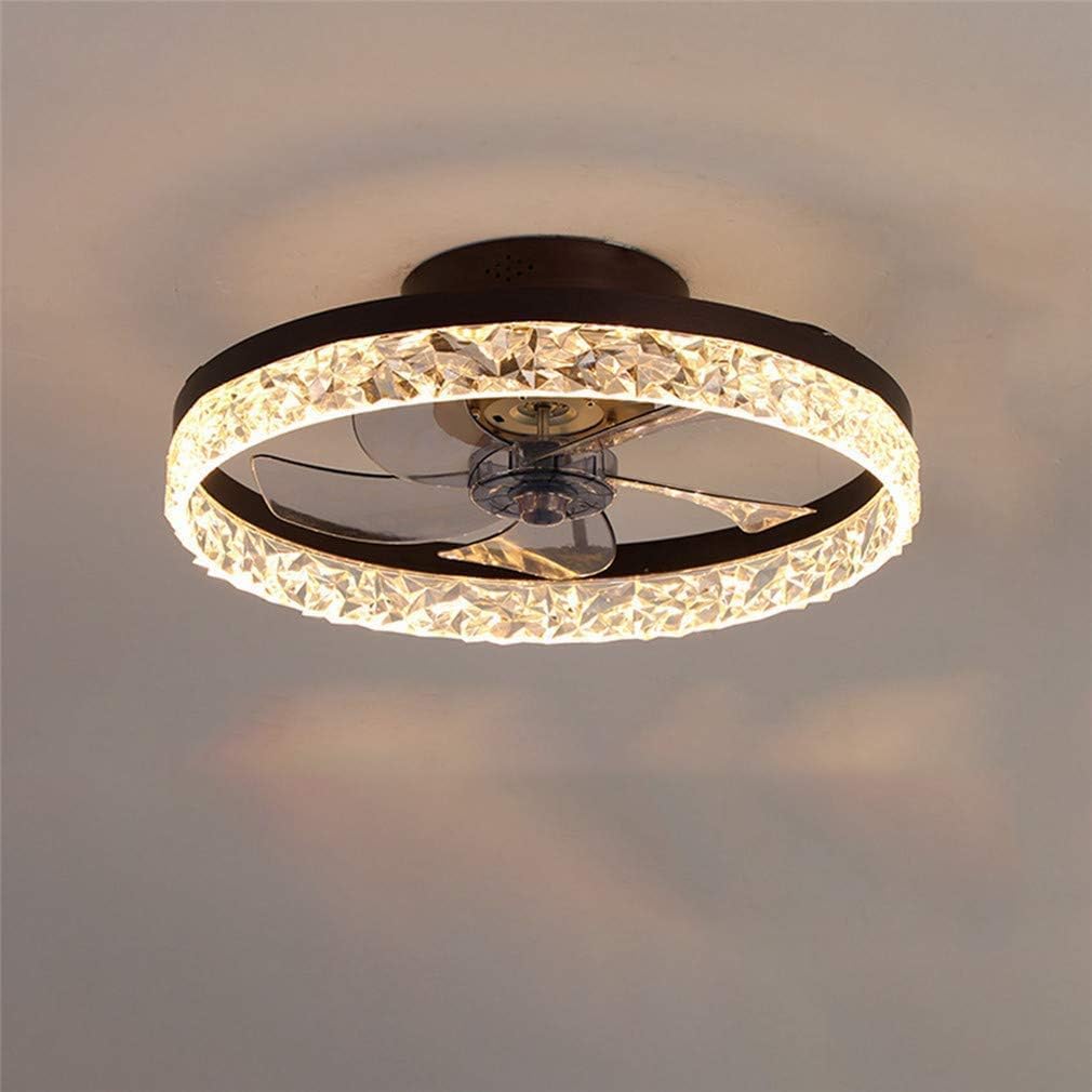 LED Crystal Ceiling Fan with Remote Control - 6 Speed Nordic Design Brown Norenza