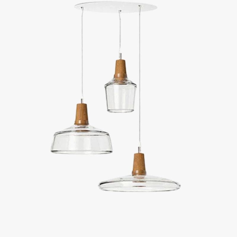 LED Glass Pendant Light in Various Shapes 3 SET / Clear Norenza