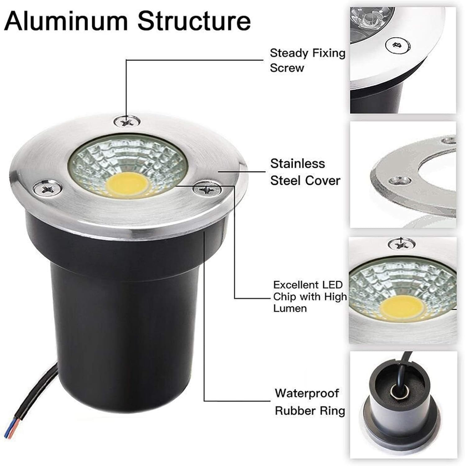 LED Ground Spot Lights for Garden and Outdoor (set of 4) Norenza