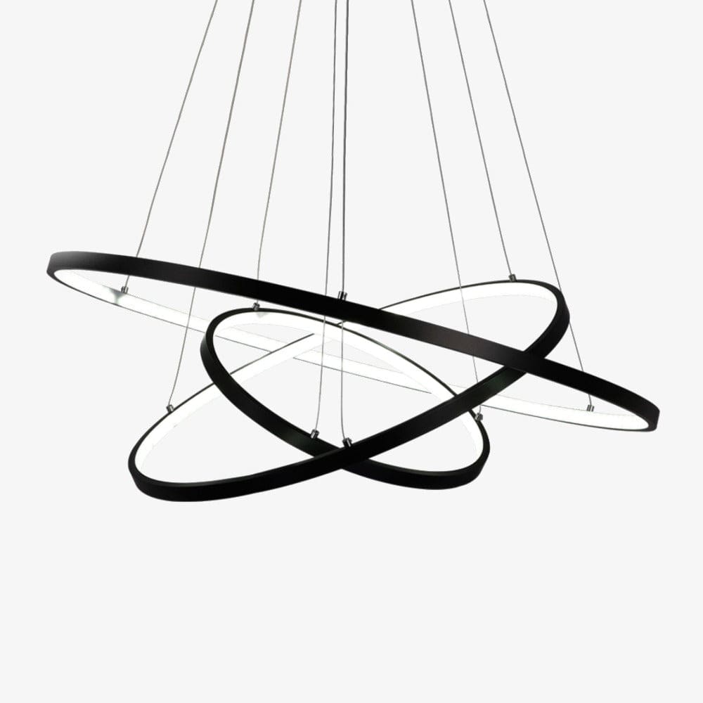 LED Hanging Ring Chandelier Design Black / 4 Rings – 7.9"/15.7"/23.6"/31.5" Norenza