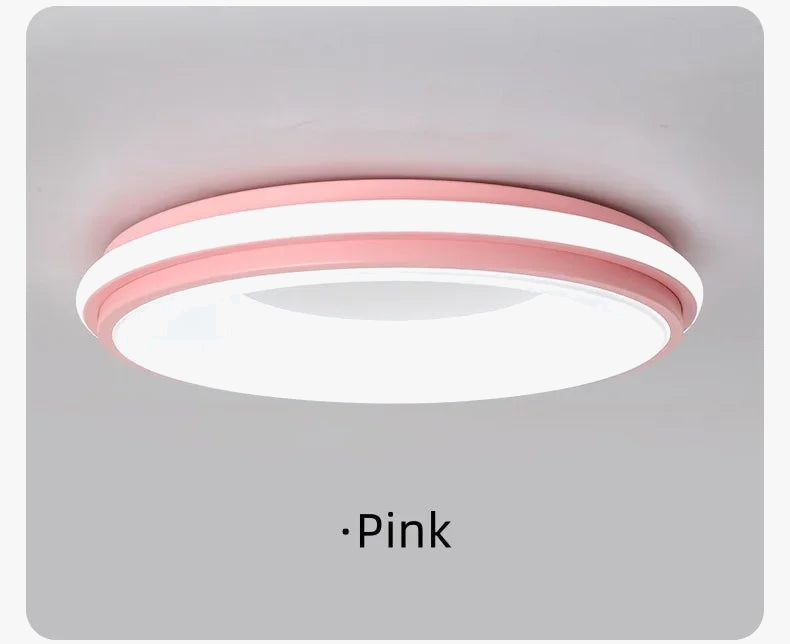 Modern Nordic LED Macaron Circular Ceiling Light for Kids Room & Living Room