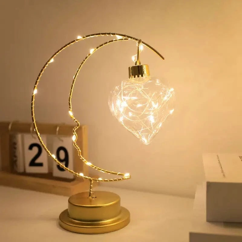 LED Star and Moon Table Lamp for Night Light and Desk Heart Norenza