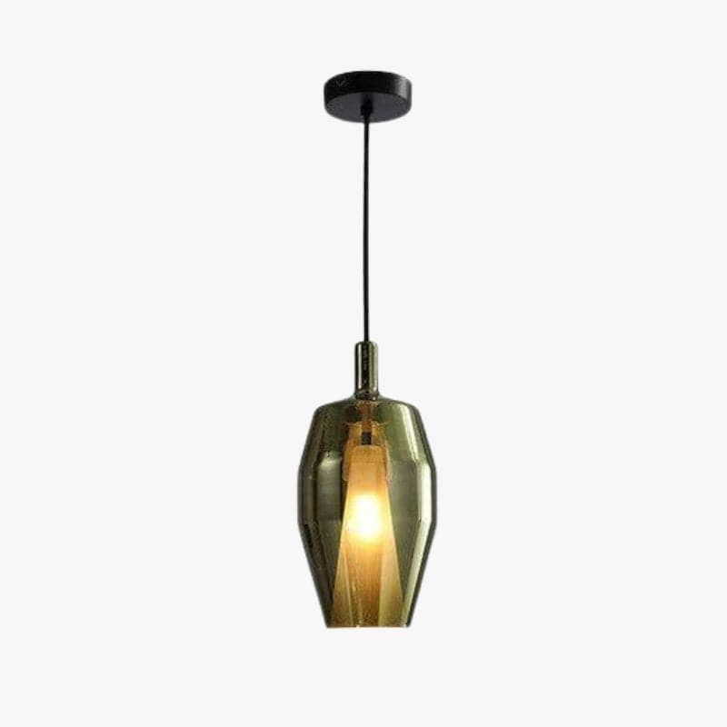LED Suspension Light with Colored Glass Shade B Norenza