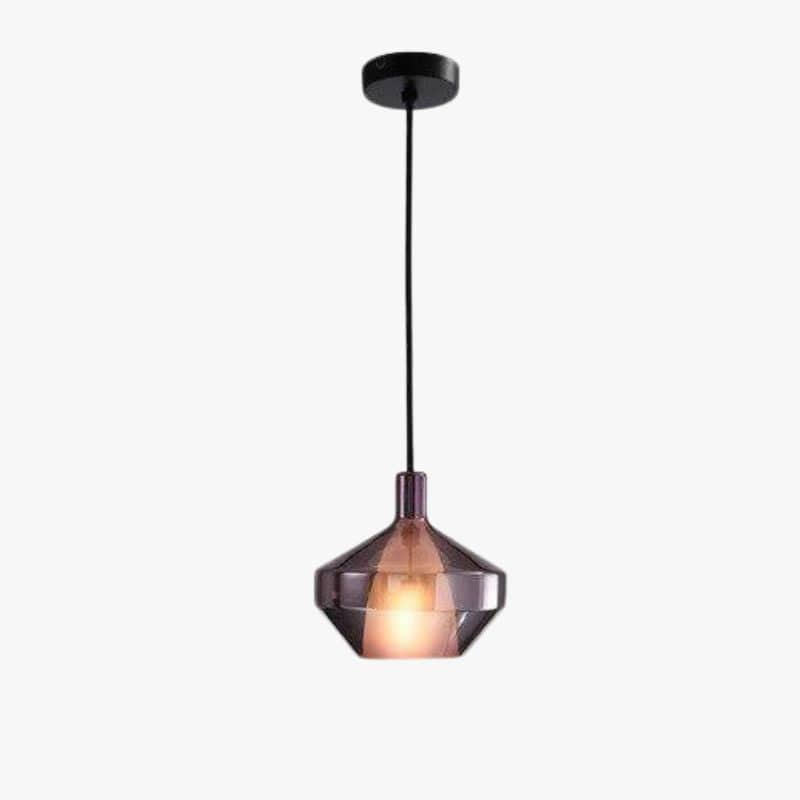 LED Suspension Light with Colored Glass Shade E Norenza