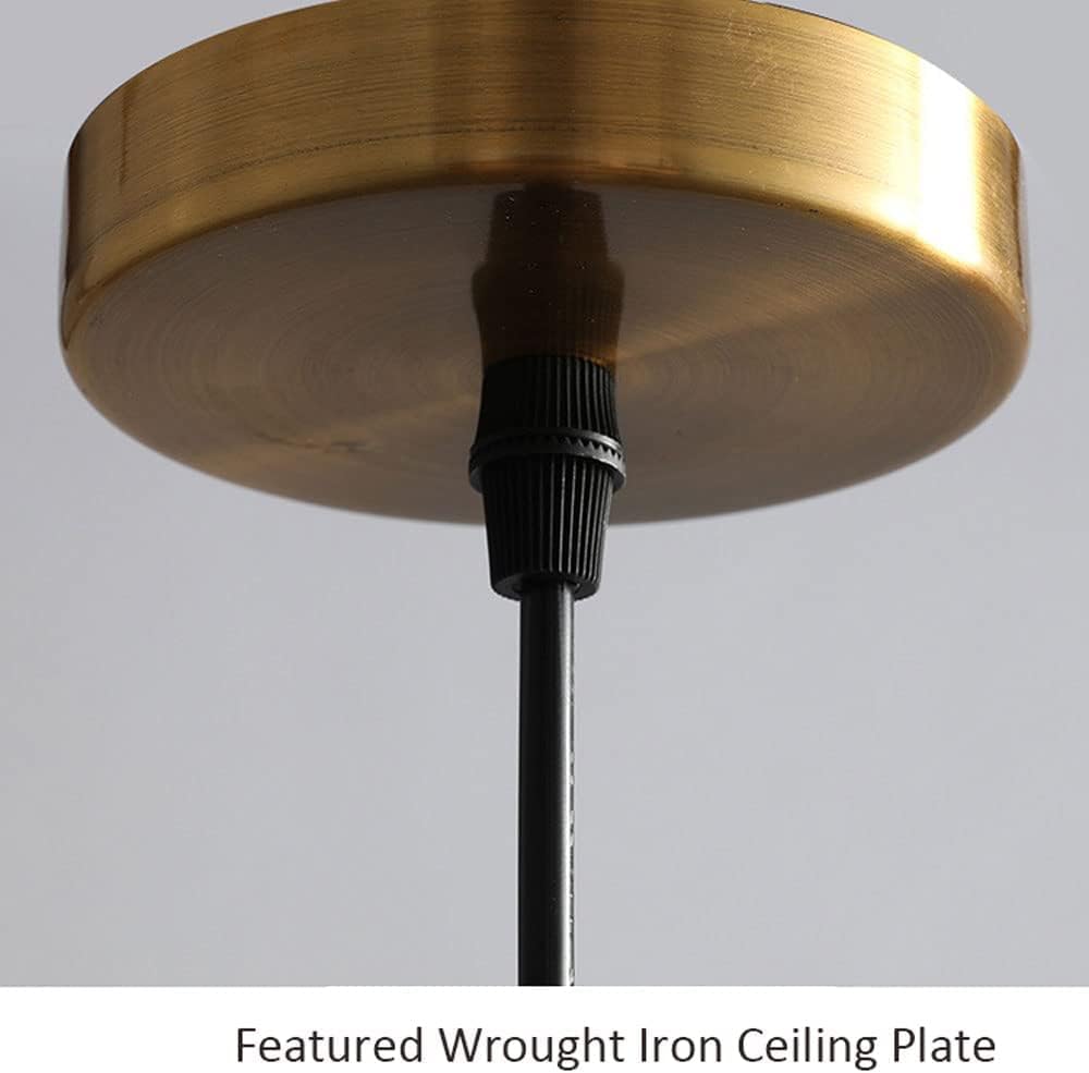 LED Suspension Light with Colored Glass Shade in Brushed Coffee Style Norenza