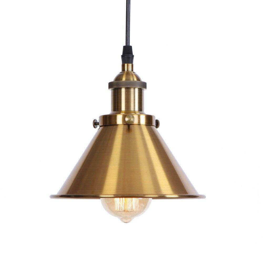 LED Suspension Light with Colorful Metal Shade - Industrial Loft Style Gold Norenza