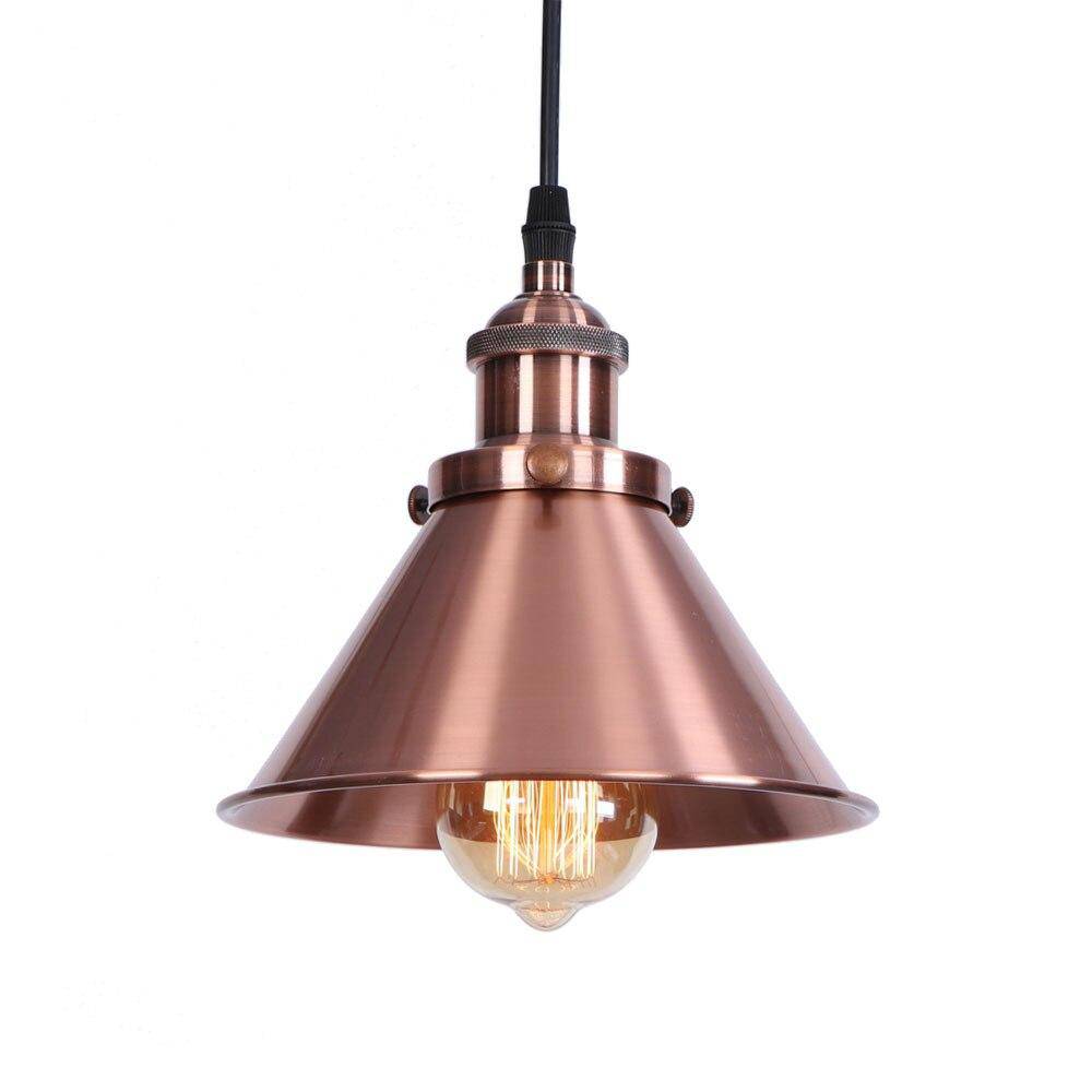 LED Suspension Light with Colorful Metal Shade - Industrial Loft Style Red Norenza