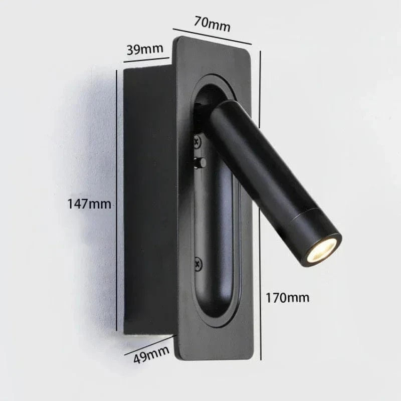 LED Wall Lamp Reading Light with Rotating Design for Bedroom and Living Room Norenza