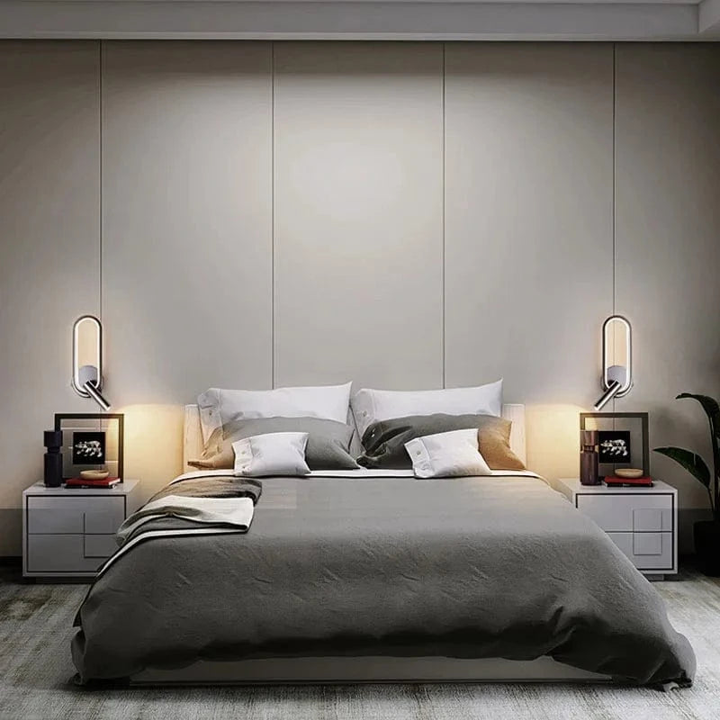 LED Wall Reading Lamp for Hotel Bedroom Headboard with Adjustable Book Light Norenza