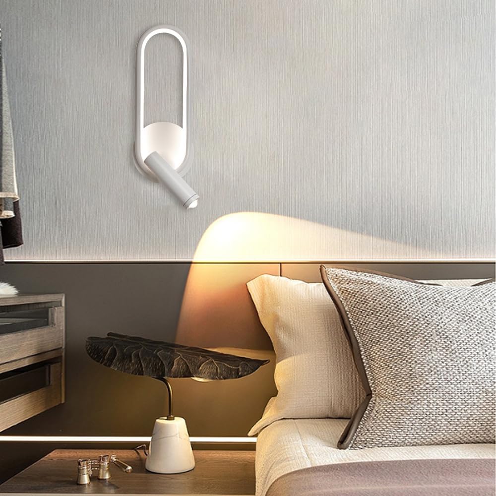LED Wall Reading Lamp for Hotel Bedroom Headboard with Adjustable Book Light Norenza