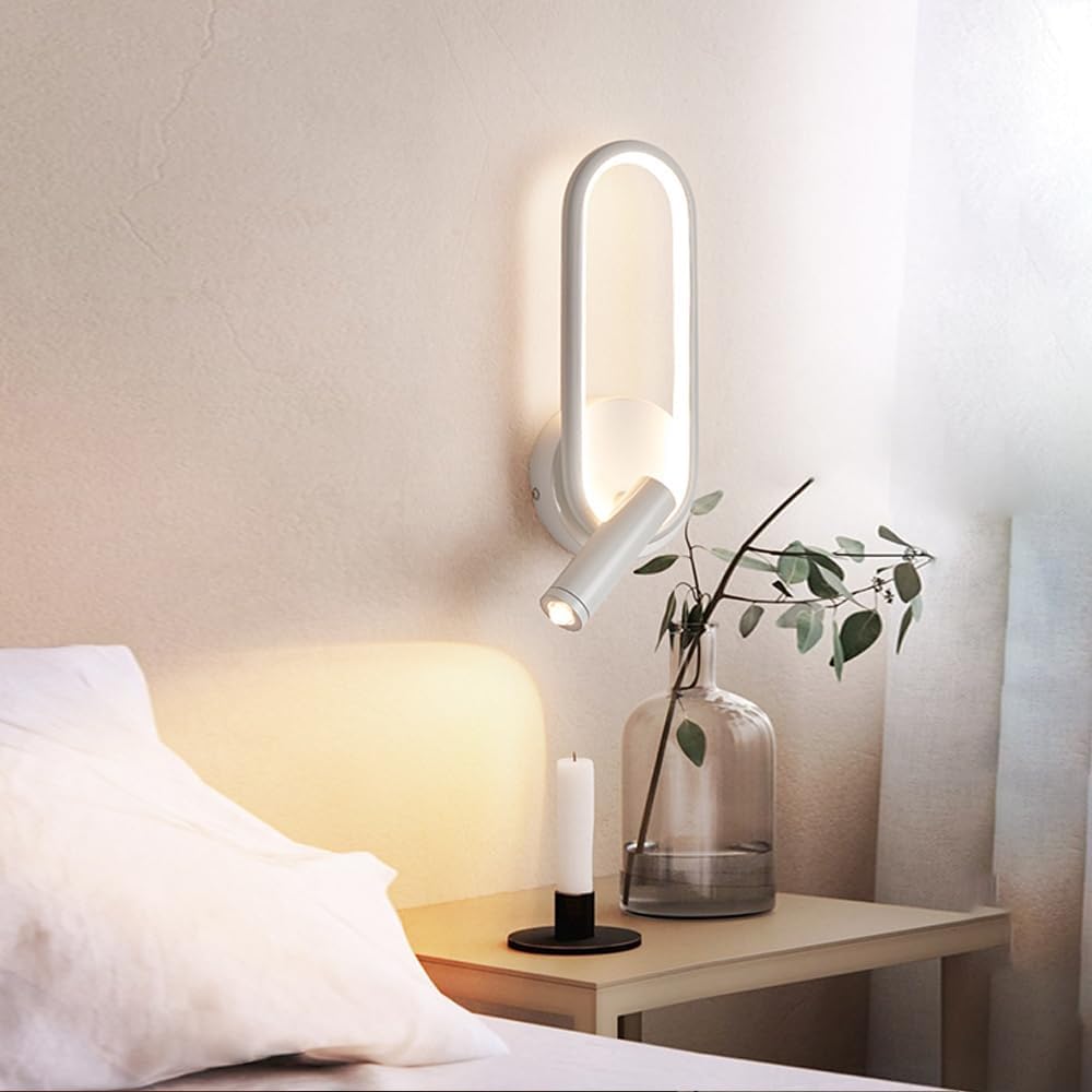 LED Wall Reading Lamp for Hotel Bedroom Headboard with Adjustable Book Light Norenza