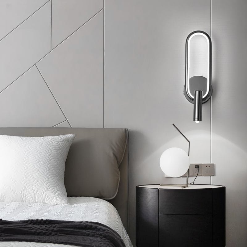 LED Wall Reading Lamp for Hotel Bedroom Headboard with Adjustable Book Light Norenza