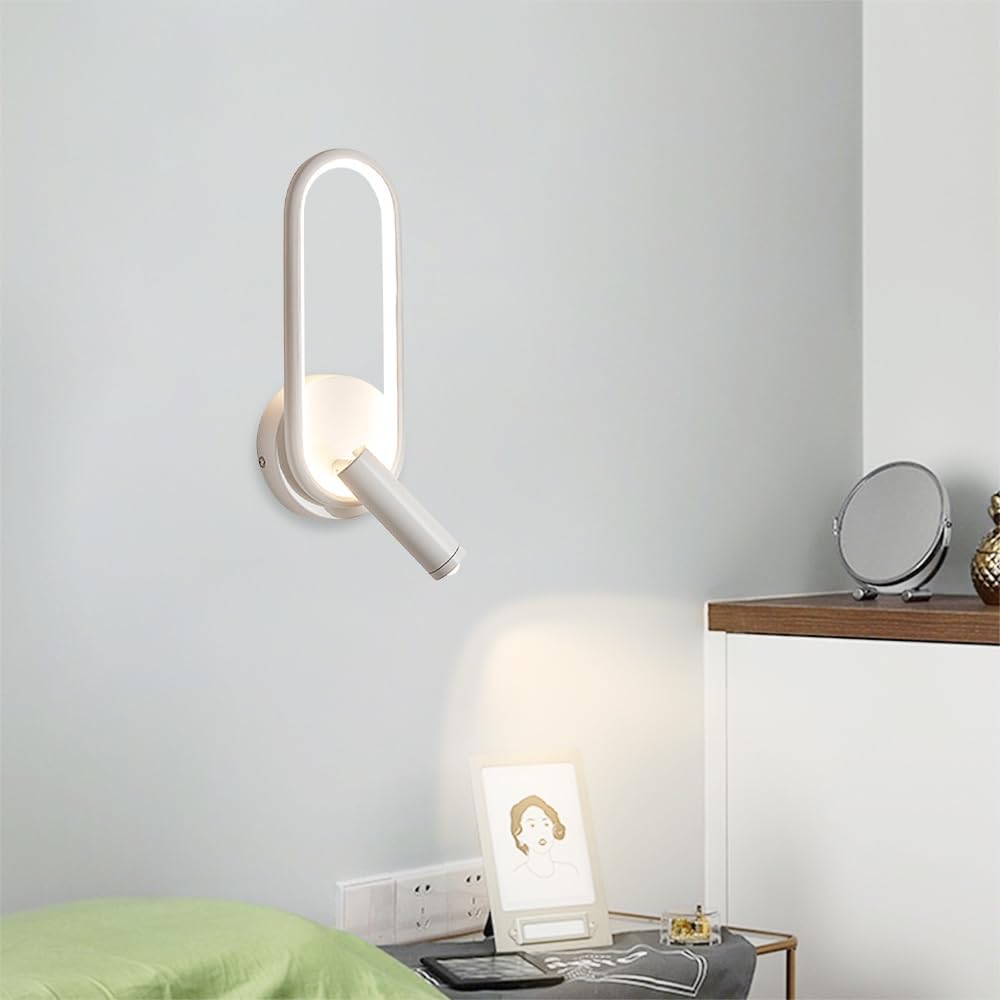 LED Wall Reading Lamp for Hotel Bedroom Headboard with Adjustable Book Light Norenza