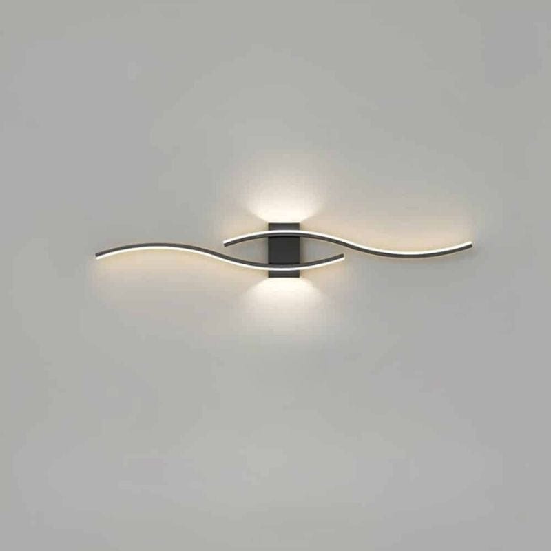 LED Wall Sconce - Long Strip Light for TV Background Decor in Bedroom and Living Room Black Norenza